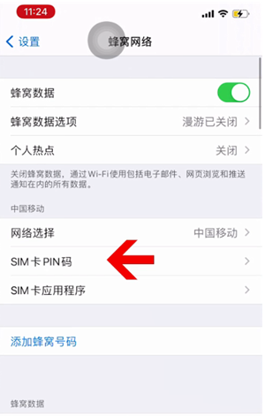 乌伊岭苹果14维修网分享如何给iPhone14的SIM卡设置密码 